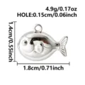 Pendentif poisson 3D en argent accessoire de bijoux DIY avec texture d'écailles et anneau. - Poisson (B203-S)