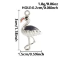 Flamingo enamel pendant charm for DIY jewelry making, bracelet and necklace accessory. - Silver Tone Black Flamingo