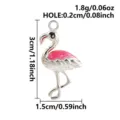 Silver flamingo enamel pendant charm DIY necklace bracelet jewelry accessory cute style. - Silver Tone Rose Red Flamingo