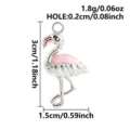 Gold plated flamingo enamel pendant charm for DIY bracelet necklace jewelry making accessories. - Silver Tone Pink Flamingo