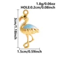 Gold plated flamingo enamel pendant charm for DIY necklace bracelet jewelry accessories - Gold Tone Blue Flamingo