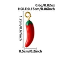Roestvrijstalen rode chilipeper hanger met groen emaille voor DIY sieraden maken accessoires. - Chilivorm (B179-G) / Goud