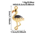 Gold plated flamingo pendant enamel sparkle charm diy necklace bracelet jewelry accessory - Gold Tone Black Flamingo