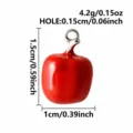 Rode appel geëmailleerd roestvrijstalen hanger DIY bedel voor ketting armband sleutelhanger. - Paprikavorm (B188-S-R) / Zilver/Rood