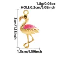 Gold-plated flamingo enamel pendant charm for DIY bracelet and necklace jewelry crafting. - Gold Tone Rose Red Flamingo