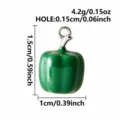 Grensoverschrijdende 3D groene peper roestvrijstalen hanger DIY bedel voor ketting. - Paprikavorm (B188-S-Green) / Zilver/Groen