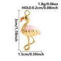 Gold Plated Flamingo Enamel Pendant DIY Charm Necklace Fashion Jewelry Accessory 3cm Size - Gold Tone Pink Flamingo