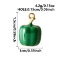 Mooie 3D Groene Peper Emaille Roestvrij Stalen Hanger DIY Ketting Accessoire - Paprikavorm (B188-G-Green) / Goud/Groen