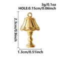 Goldenes Vintage Tischlampe Anhänger 316 Edelstahl DIY Schmuckzubehör Größe 2.3cm - Tischlampe (B307-G)
