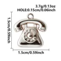 Vintage 3D Telefon Anhänger edelstahl DIY Schmuckzubehör für Armband und Kette. - Telefon (B308-S)