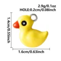 Gelber Enten Emaillierter Anhänger Edelstahl DIY Schmuckzubehör mit Maßangaben 1.6cm groß - Silber Ente (B171-S) / 1.6x1.4cm