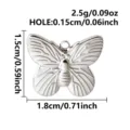 Silver butterfly pendant charm, metallic silver DIY jewelry accessory variant for necklace. - Butterfly Style (S3517-S) / Silver