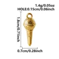 Goldener Mikrofon Anhänger 316 Edelstahl DIY Schmuck Zubehör Charm leicht 1,8 cm - Mikrofon (B335-G)