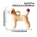 Edelstahl süßer Cartoon Hund Emaillierter Anhänger DIY Schmuck Zubehör für Halskette - Silber Hund (B176-S) / 1.7x1.4cm
