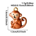 Edelstahl niedliche Cartoon Affe Emaillierter Anhänger DIY Schmuck Zubehör Variante. - Goldener Affe (B186-G) / 1.6x1.3cm