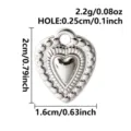 Retro silver heart pendant charm DIY jewelry accessory for necklace bracelet keychain 925 - Beaded Edge Heart Style (S3526-S)