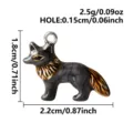 Zwarte emaille schattige vos dier roestvrij staal hanger sieraden DIY accessoire - Zilveren Vos (B252-S) / 2.2x1.8cm
