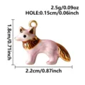Leuke roze geemailleerde vos bedel hangend 2.2cm dier sieraden voor doe het zelf hobby - Gouden Vos (B252-G) / 2.2x1.8cm