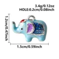 Roestvrij staal blauw emaille olifant hanger schattig dier diy sieraden accessoire - Zilveren Olifant (B256-S) / 1.5x1.2cm