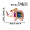 Roestvrij staal schattige geëmailleerde olifant hanger bedel voor DIY sieraden maken ketting. - Gouden Olifant (B256-G) / 1.5x1.2cm