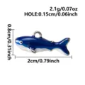 Roestvrij staal blauwe haai geëmailleerde hanger DIY sieraden maken accessoires 2cm - Zilveren Haai (B259-S) / 2x0.8cm