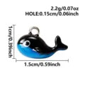 Roestvrij staal cartoon walvis hanger DIY sieraden accessoire blauw zwart charm 1st - Zwarte Walvis (B268-S-B) / 1.5x1cm