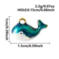 Leuke geëmailleerde walvis hanger 316 roestvrij staal DIY sieraden accessoire met maten. - Gouden Gradiënt Walvis (B268-G-S) / 1.5x1cm