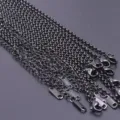 Catena in acciaio inossidabile nero sfusa per creazione di gioielli fai-da-te con moschettone - Stile Nero (N23-B) / Pezzo Singolo