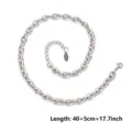 Catena color argento in acciaio inossidabile collana accessorio di gioielleria 40+5cm - 40 più 5cm / Argento