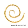 Collana con catena grossa in acciaio inossidabile dorato per donna gioielli eleganti. - 40 più 5cm / Oro