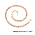Catena placcata oro 18K in acciaio inossidabile Collana Accessori gioielli 40+5cm - 40 più 5cm / Oro rosa
