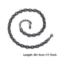 Catena in acciaio inossidabile color gunmetal accessorio gioielli DIY lunghezza 40+5cm 17.7inch - 40 più 5cm / Nero