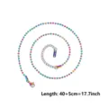 2.2mm Regenbogen Edelstahl Kugelkette Halskette DIY Schmuck Zubehoer Laenge 40+5cm - Mehrfarbig Stil (N33-R)