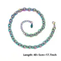 Collana con Catena in Acciaio Inossidabile Arcobaleno DIY Gioielli Accessori Moda Design - 40 più 5cm / Arcobaleno