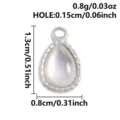 Stainless steel natural shell teardrop pendant charm DIY jewelry accessory for necklace. - S3285-Water Drop (S3285) / 1.3x0.8cm / Silver (White Shell)
