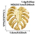 Ciondolo foglia di monstera in acciaio inossidabile dorato accessorio gioiello 1.7cm - Foglia di Monstera Oro (S3193-G)
