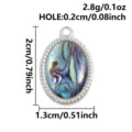 Stainless steel oval pendant with natural abalone shell for DIY jewelry making accessories - S3272-Oval (S3272) / 2x1.3cm / Silver (Abalone Shell)