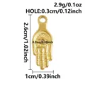 Ciondolo mano di Hamsa malocchio in acciaio inossidabile dorato 18k charm gioiello 2,6cm - Mano di Hamsa Oro (S3196-G)