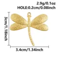Ciondolo Libellula Oro Charm Acciaio Inossidabile Accessorio Gioiello DIY 3cm Variante - Libellula Oro (S3197-G)