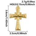 Ciondolo a Croce in Acciaio Inossidabile Dorato Gioiello DIY Accessorio con Dimensioni - Croce In Rilievo Oro (S3198-G)