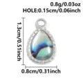 Stainless steel teardrop shell pendant DIY jewelry making accessory with 0.8g lightweight design. - S3285-Water Drop (S3285) / 1.3x0.8cm / Silver (Abalone Shell)