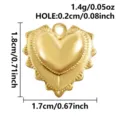 Ciondolo a cuore in acciaio inossidabile dorato accessorio gioielli DIY misura 1.8cm - Cuore Ondulato Oro (S3199-G)