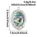 Stainless steel oval pendant with natural abalone shell charm for DIY jewelry making and necklaces. - S3286-Irregular Oval (S3286) / 2.3x1.6cm / Silver (Abalone Shell)