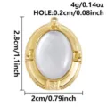 Stainless steel oval pendant with natural shell inlay and 18k gold plating for DIY jewelry. - S3278-Oval (S3278) / 2.8x2cm / Gold (White Shell)