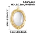 Stainless Steel Oval Pendant Natural Shell 18K Gold Plated DIY Jewelry Necklace Accessory - S3286-Irregular Oval (S3286) / 2.3x1.6cm / Gold (White Shell)