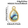 Stainless steel natural shell teardrop pendant 18k gold plated DIY jewelry making accessory - S3285-Water Drop (S3285) / 1.3x0.8cm / Gold (Abalone Shell)