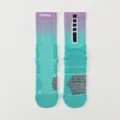 Men's Basketball Socks Cushioning Thickened Athletic Sports Crew Socks Turquoise Size L - One Size / Purple-Green Gradient