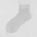 Men's summer thin breathable mesh ribbed mid tube white socks, comfortable and deodorant. - One Size / Silver Gray