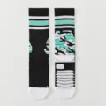 Men athletic basketball socks black turquoise variant mid tube breathable sports socks - One Size / Black Gray Green