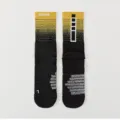 Men mid-tube basketball sports socks, thickened cushioned towel bottom, anti-slip elite style. - One Size / Yellow Black Gradient